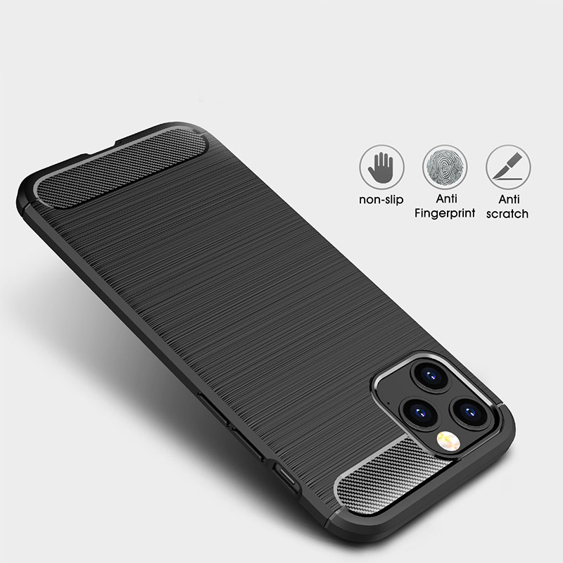 Slim Soft Carbon Fiber Case Cover for Apple iPhone 12 / 12 Pro / Max